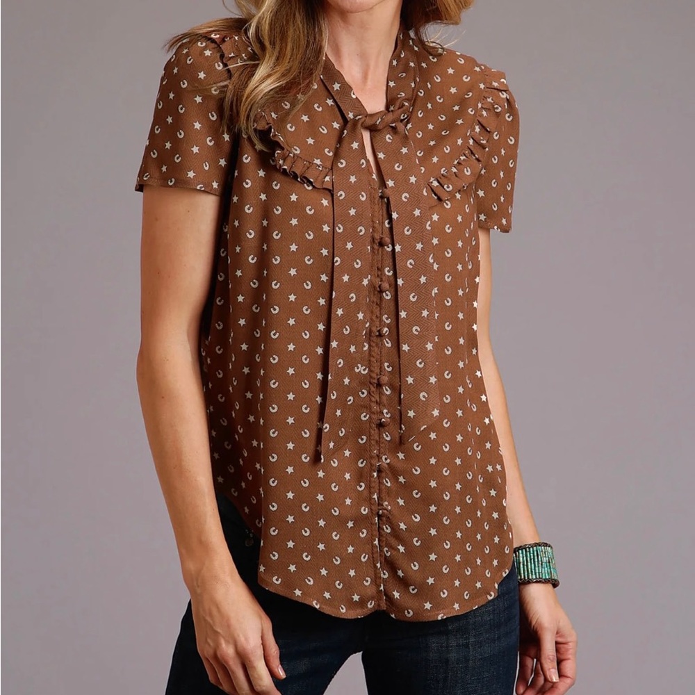 Stetson NWT Small Womens Blouse Horseshoe Western